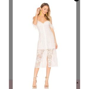 Majorelle White Oak Lace Floral Cocktail dress mid
